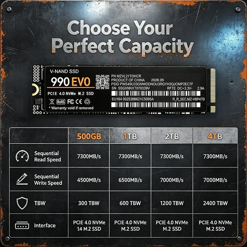 Original 990 EVO NVMe M.2 2280 - đánh giá và giá M.2 Nvme 4Tb Pcie 4.0 Ssd