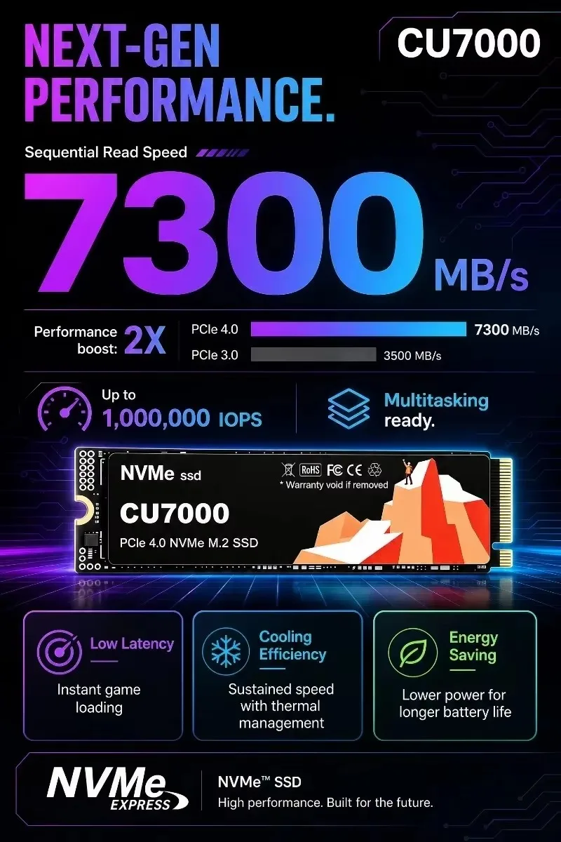CU7000 SSD M.2 NVMe Internal S - đánh giá và giá M.2 Nvme 4Tb Pcie 4.0 Ssd